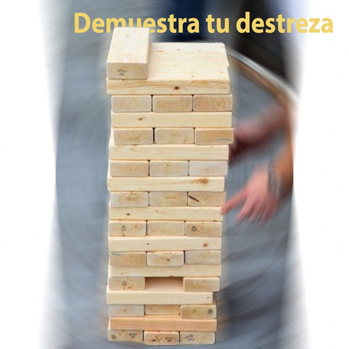 Jenga Gigante De Madera Natural 20 Pz Juego Familiar Bora