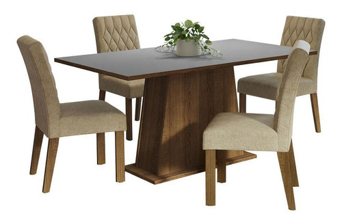 Mesa de comedor de madera con 4 sillas Ashley Madesa Rcii