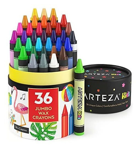 Set Crayones De Cera 36 Colores Diferentes Tamaño Jumbo