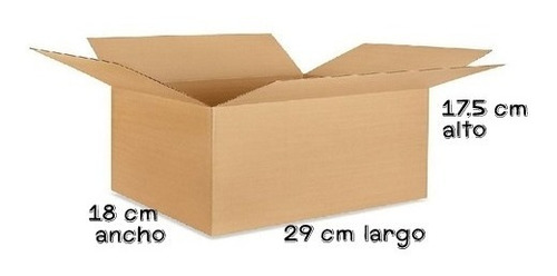 Paquete Con 50 Cajas Cartón Corrugado 29x18x17.5 Cm