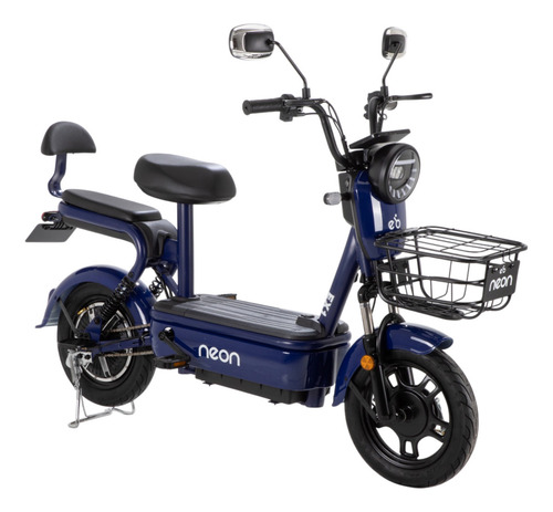 Bicicleta Eléctrica Neon EX-1R 350w acero 150kg canastilla 50km color azul oscuro