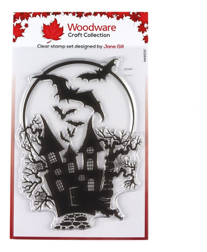 Scrapbooking Sello Silicona Woodware Halloween Casa Embrujad