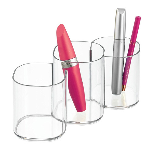 Organizador De Almacenamiento De Maquillaje Pinceles 3 Vasos