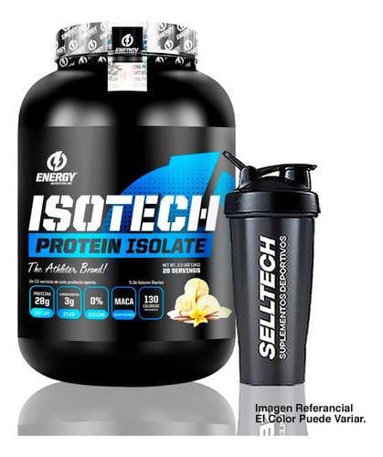 Proteína Energy Nutrition Isotech 1kg Vainilla + Shaker