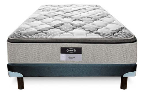 Colchón América Individual Ortopédico Más Box Modelo Yorker Color Gris