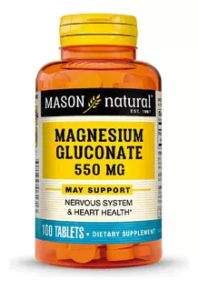 Gluconato De Magnesio - Mason Natural X 100 Cápsulas