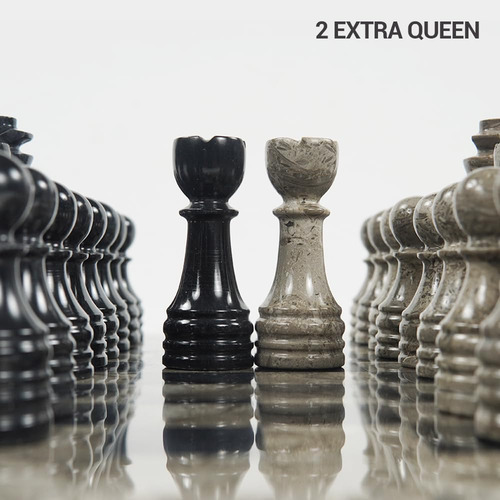 Juego De Ajedrez En Mármol De 30,5 Cm, Elegante Y Único