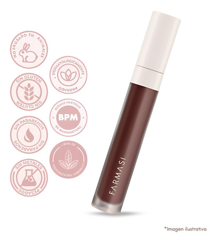 Labial Líquido Mate Farmasi - Larga Duración Y Color Intenso 20 Deep Love