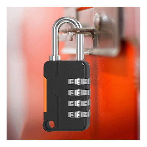 Mini Candado Para Seguridad Con Combinación De 4 Números Color Negro