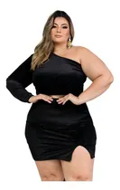 Comprar Conj. Saia Com Fenda E Cropped Blusinha Plus Size Da Drapa 