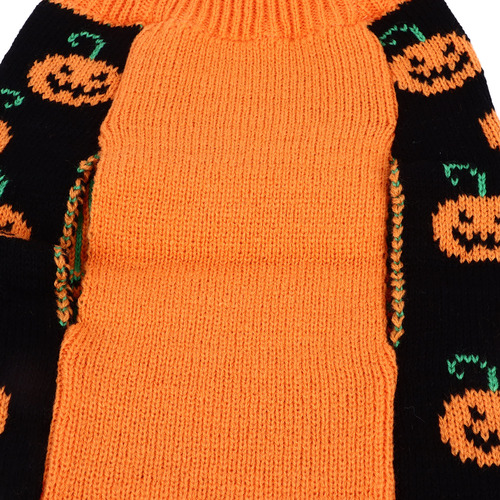 Suéter De Halloween Con Estampado De Calabaza Y Cuello Alto