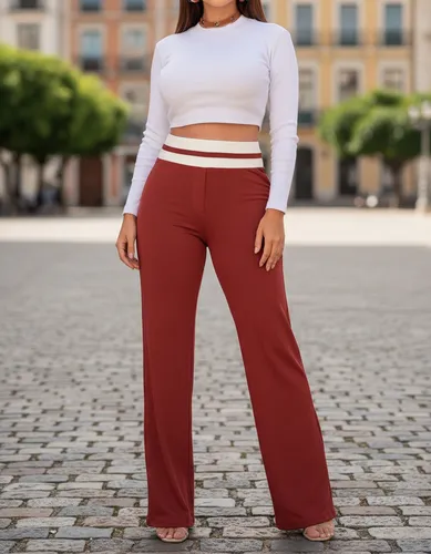 Calça Pantalona Moletinho Virginia Com Zíper Lateral