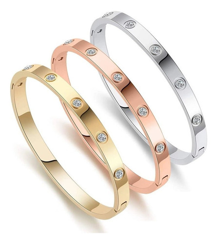 2 Elegantes Pulseras De Acero De Titanio Para Mujer