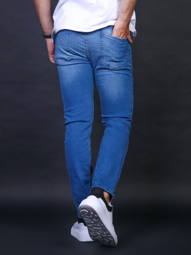 Pantalon Jean Walder Hombre Roturas Azul Regular El Don