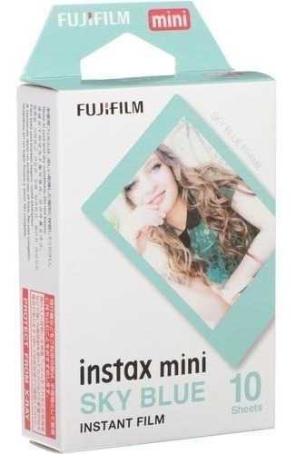 Filme Instantâneo Fujifilm Instax Mini Sky Blue Com 10 Fotos