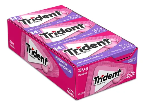 Chiclete Trident Tutti Frutti 14s Com 12 Unidades