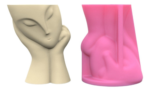 Moldes De Silicona Unique Face Girl Para Macetas, Bolígrafos