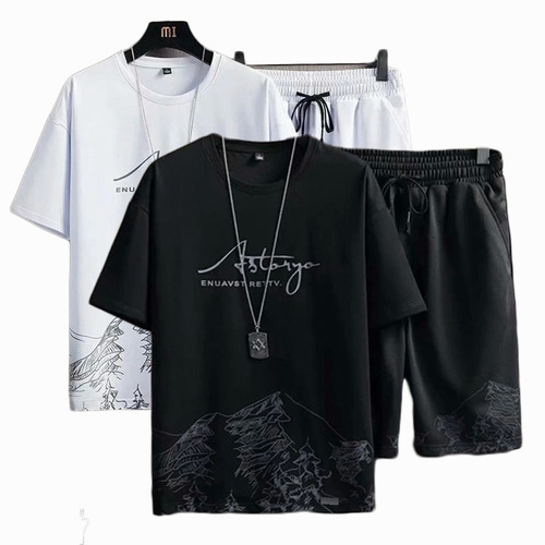 Conjunto De Camiseta Y Pantalón Para Hombre, Chándal Hip Hop