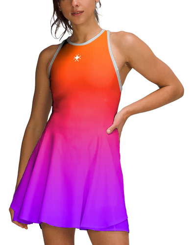 Imagem 1 de 6 de Vestido Beach Tennis C/ Shorts Degrade Colorido Beachwear