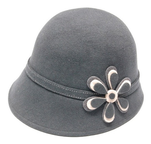 Sombrero De Fieltro Gris Para Mujer Importado De Ecuador