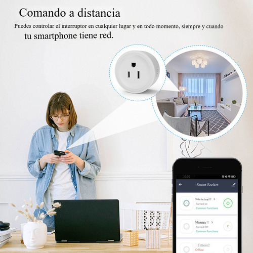 Enchufe Inteligente Wifi Smart Plug Alexa Home Socket Color Blanco