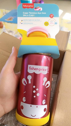 Imagen 4 de 4 de Vaso Botella Térmico Acero Inoxidable Fisher Price- Mvd Kids