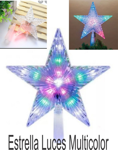 Estrella De Navidad Con Luces Multicolor Regalo Adorno 