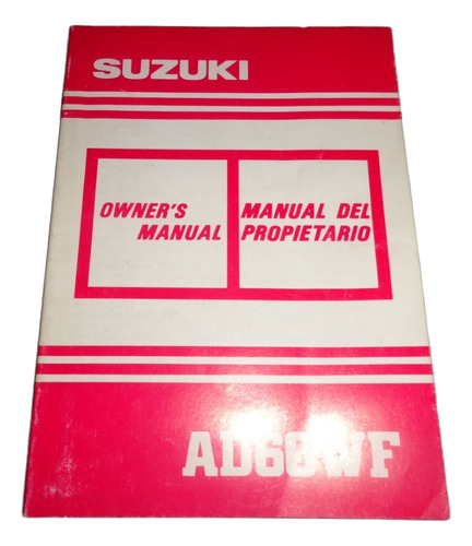 Suzuki Ad 60 Wf 1991 Libro Manual Original (Usado)