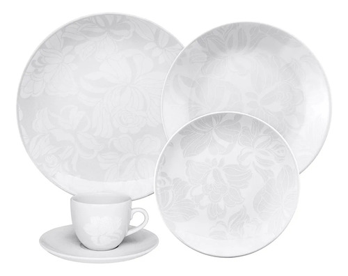 Aparelho De Jantar Oxford Blanc Porcelana 20 Peças Et20478 Cor Branco