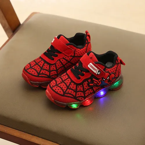 Zapatos Con Luz Spiderman Para Niños Zapatos Con Luz Led