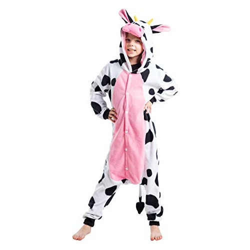 Unisex Child Pajama Peluche Onesie One Piece Cow Cow An...