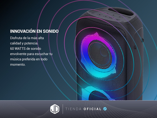 Parlante Portátil Jd Sound Party Led 60w Bluetooth -*