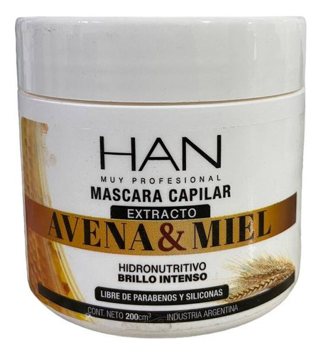 Han Mascara Capilar Avena Miel Brillo Nutri Reparadora 200gr