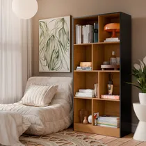 Comprar Estante Para Livros Rios Multiuso Organizador Com Divisórias E Prateleiras Moderno Cor Preto Nature