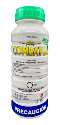 Combat 20 Insecticid@ Cipermetrina Gusanos Trips Chinche 1lt