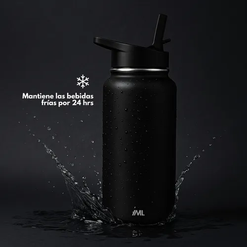 Magma Life Termo Para Café Y Agua De Acero Inoxidable 32 Oz (950 Ml): Contiene 3 Tapas Para Diferentes Tipos De Bebidas, Ideal Para Mantener La Temperatura Deseada (negro)