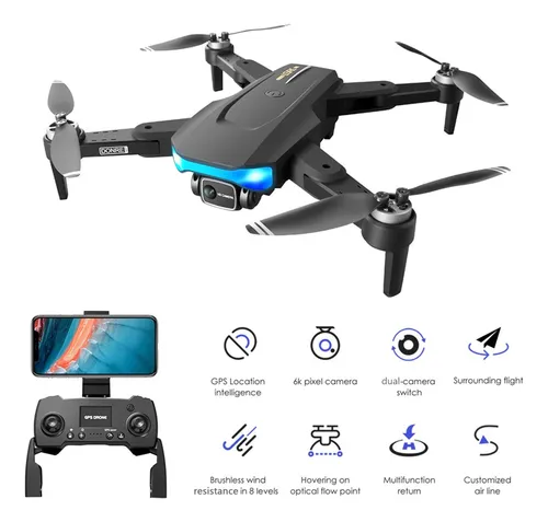 Cámara De Drone Ls-38 Gps Rc For Adultos Drone Rc Con 6k