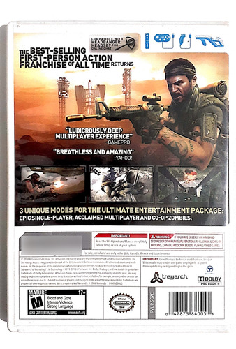 Call Of Duty Black Ops Nintendo Wii. (Usado)