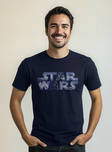 Playera Hombre Star Wars Millenium Falcon Algodon Oficial