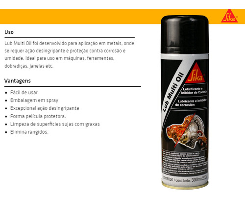6 Desengripante Spray 300ml Lubrificante Proteg Lub