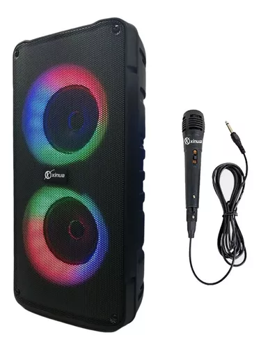 Altavoz Bluetooth® para fiestas con iluminación y karaoke