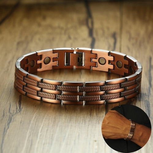 Pulsera Manilla Magnética Cobre Hombre Mejor Salud Y Energía
