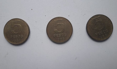 Monedas Lote De 3 Monedas De 5 Pesos Argentinos