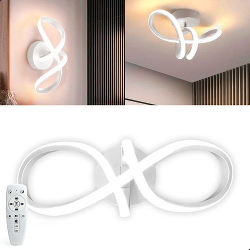 Plafon Lustre Led Infinito Teto Spot Luminária Mesa Cozinha Sala 34cm Dimmer 3 Tons Quente Frio Natural Amsterdã Branco Casa Attract 4x4sc