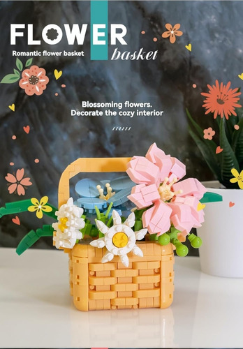 Juego De Mini Bloques De Construcción De Flores, Ladrillos D