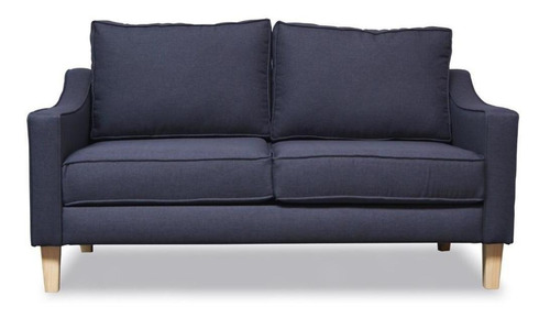 Love Seat Menken Sofamatch, Tela Quantum, Patas Natural Color Blue Diseño de la tela Tela Microfibra