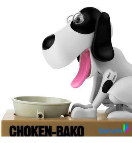 Imagen 8 de 10 de Alcancia Perrito Perro Come Monedas Negro Con Blanco H8001