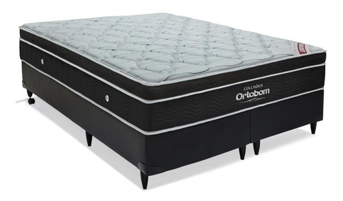 Cama box Ortobom Light conjunto elegant superpocket  Queen de 158cmx198cm preto