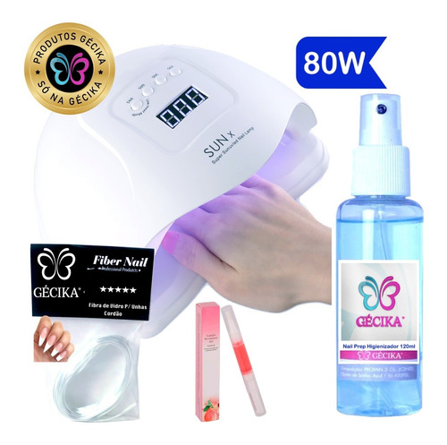 Imagem 1 de 4 de Cabine Led Uv 80w Fibra Vidro Prep Oleo Cuticula