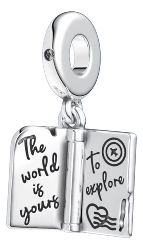 Dije Charm De Plata S925 Compatible Viajes Calidad Premium Pasaporte